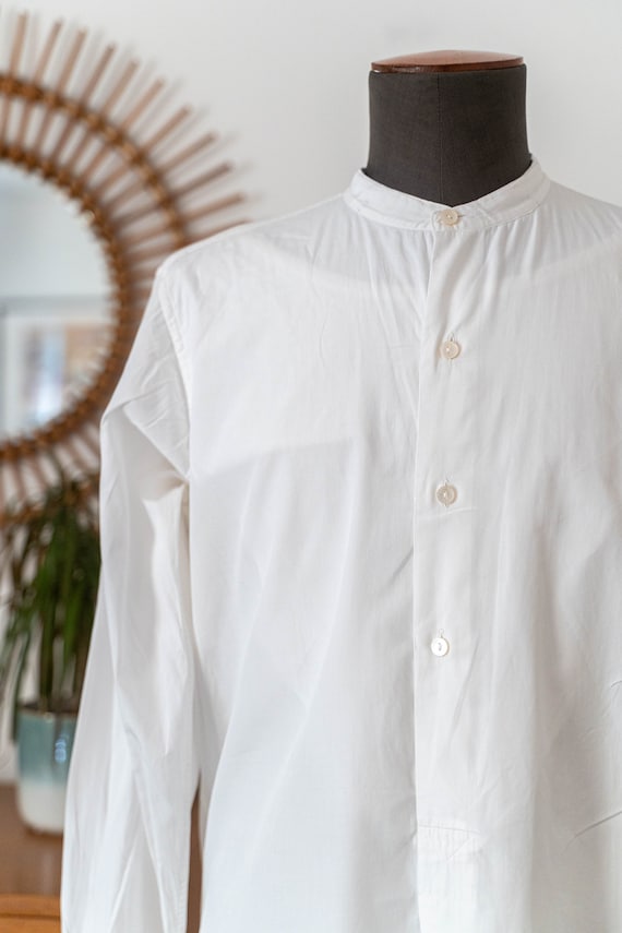 Vintage 1920s 1930s detachable collar shirt, whit… - image 2