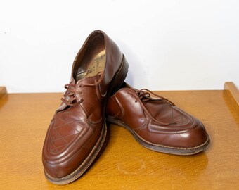 Chaussures de ville françaises des années 1940, 40, 50, semelle en cuir marron * pointure 42/US9