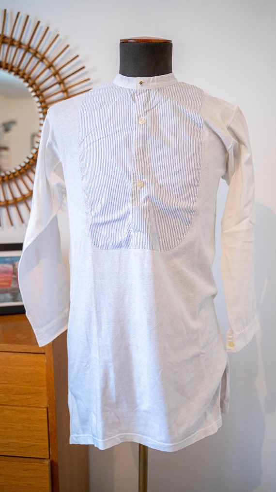 1920s-1930s German bib shirt pull over shirt colla