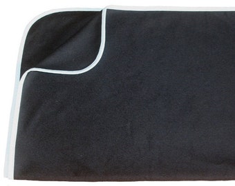 Cuddly cashmere blanket navy - edge color selectable - 3 sizes