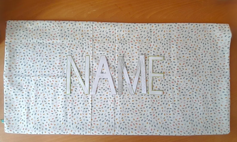 40 x 65 cm cushion cover with name white with colorful dots free choice of colors / name in a color mix image 6