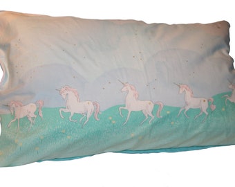 Cushion cover "Unicorns" azure - 40 x 65 cm - Sarah Jane - cushion cover