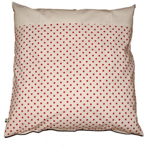 Pillowcase Dots 80 x 80 cm white with red dots zipper baby bed image 1