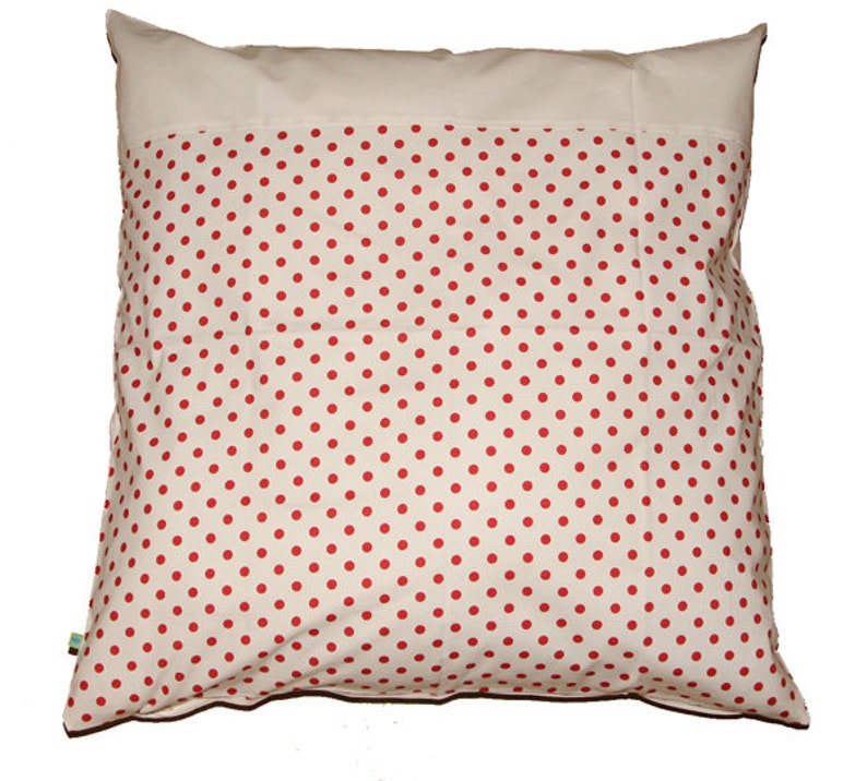 Pillowcase Dots 80 x 80 cm white with red dots zipper baby bed image 1