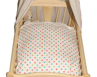Pillowcase "Tropical" - colorful dots - 80 x 80 cm - zipper - baby cot