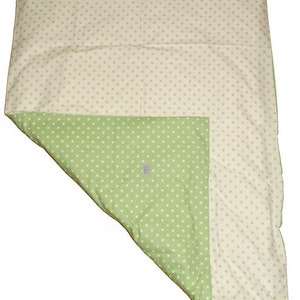 Reversible duvet cover 100 x 135 cm green-white with dots zipper Westphalian fabrics image 1