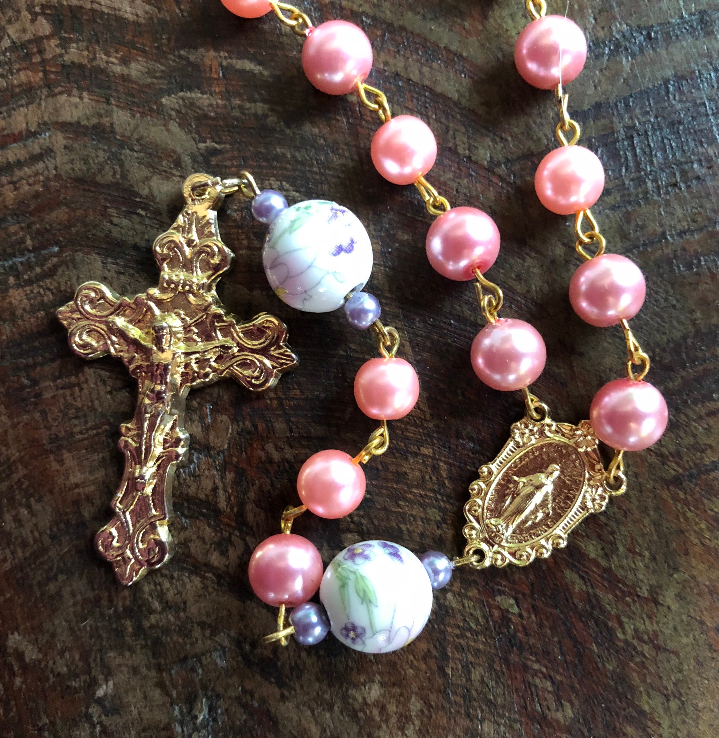 Handmade rosary with large beads Etsy