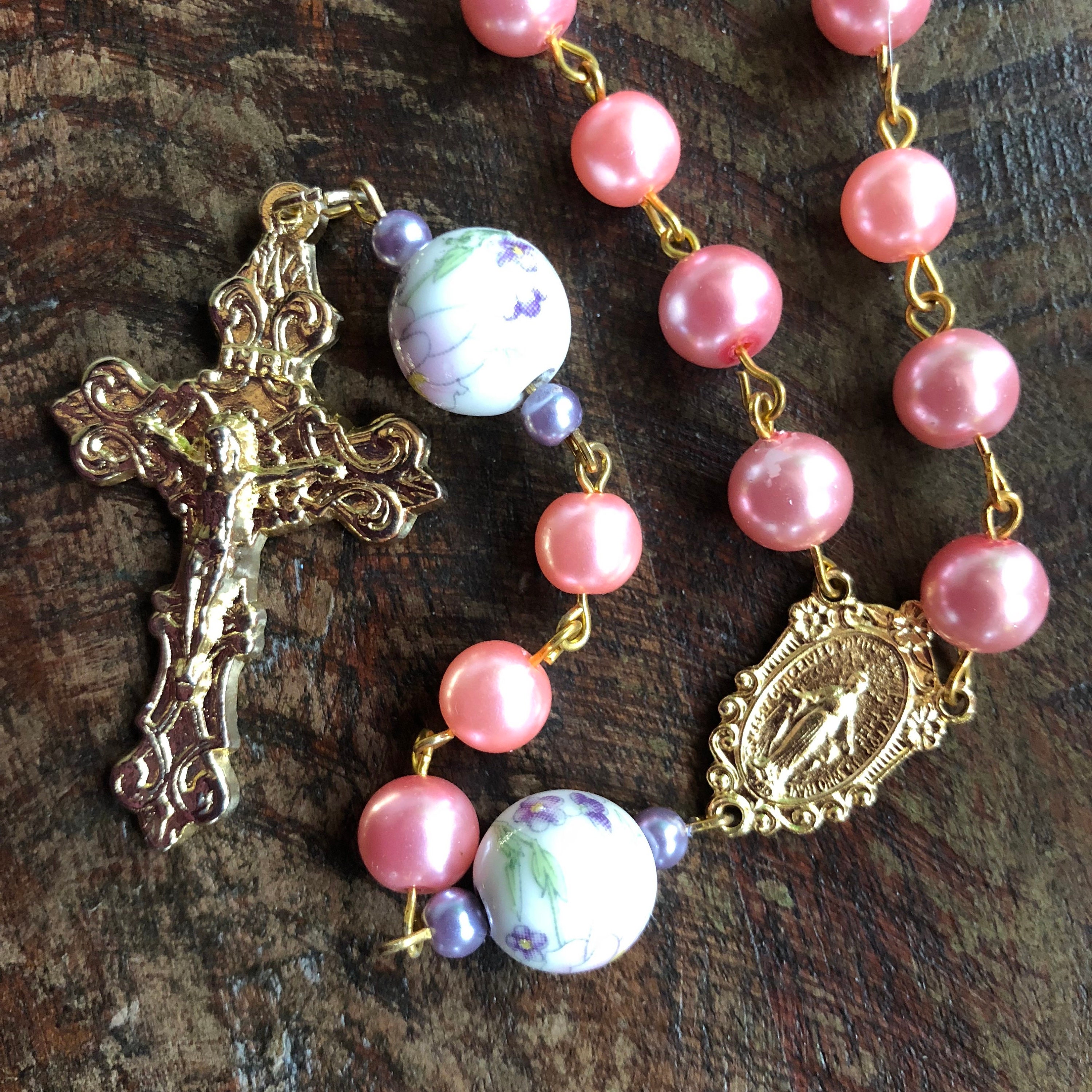 Handmade rosary with large beads Etsy