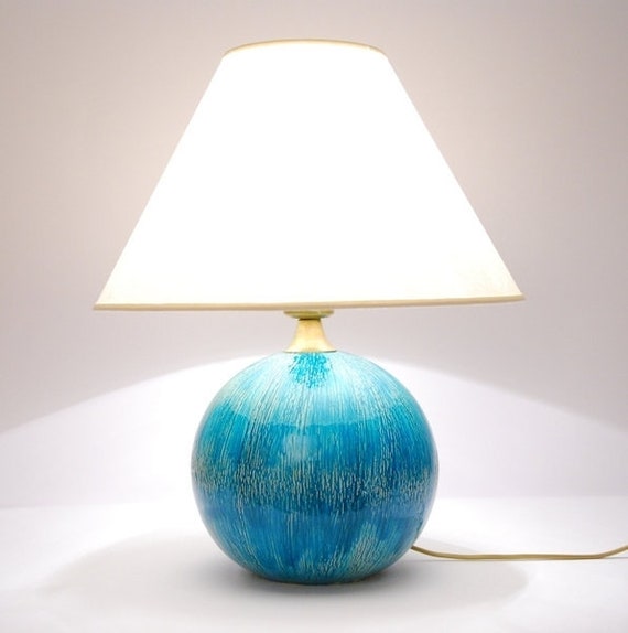Ceramic Lamp Large Turquoise Ball Ceramic Lamp Large Turquoise Ball, Turquoise Ceramic Lamp