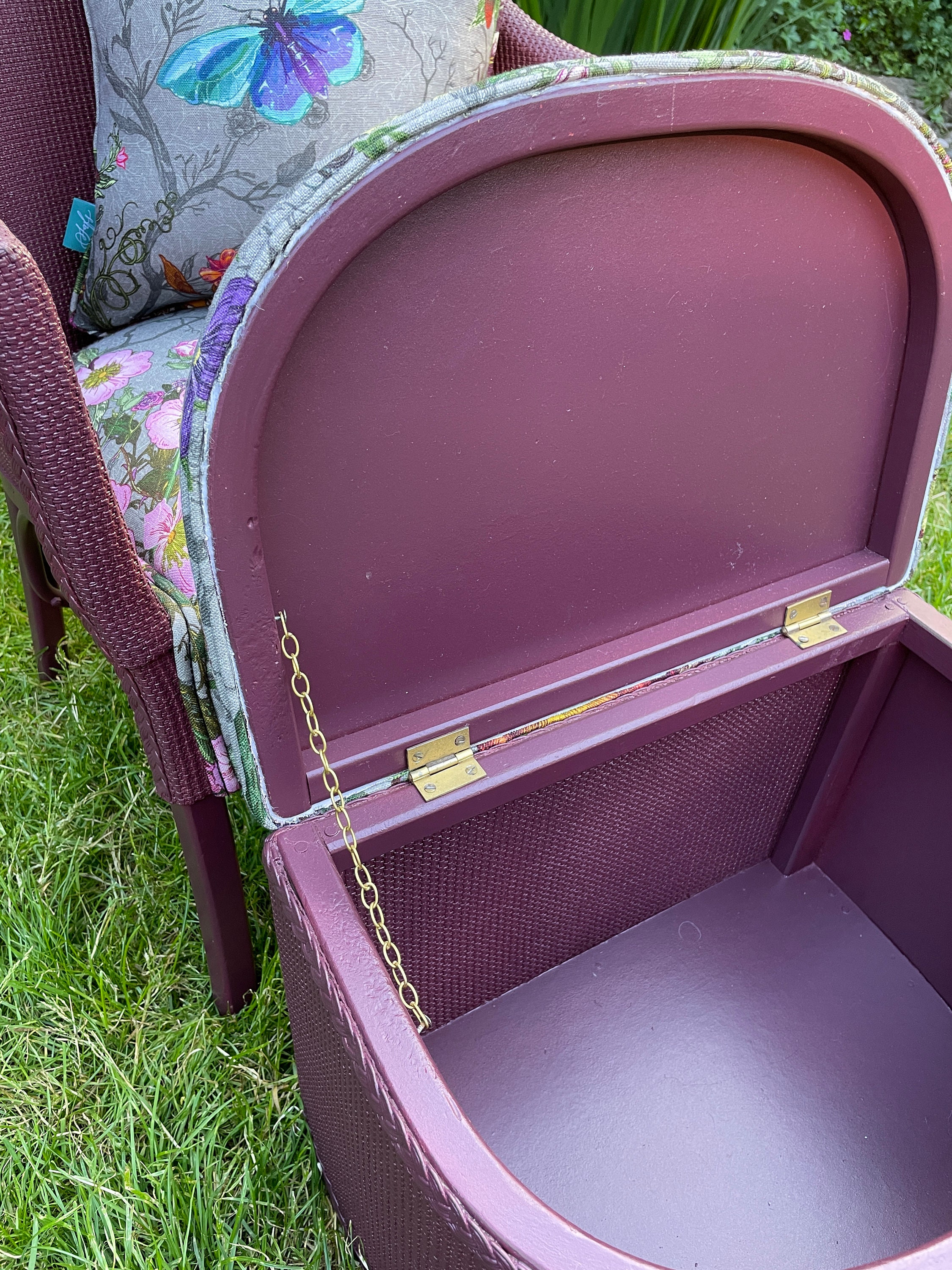 Silla estilo Lloyd Loom caja de almacenamiento a juego cojín | Etsy