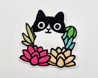 Patch Label Patches Labels Iron-On Patches Application Iron-On Patch * Cat cat flowers