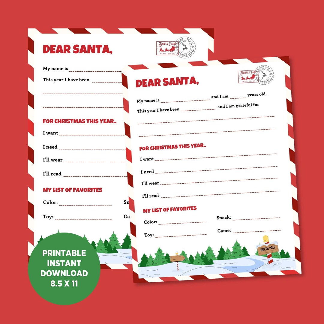 Christmas Wish List Printable Teacher Christmas Wish List Printable Letter to Santa Dear Santa