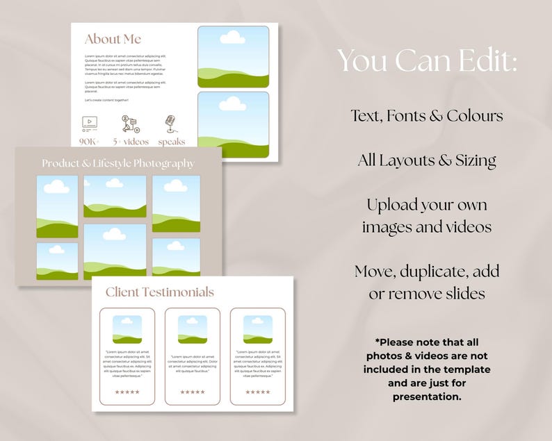 ugc portfolio template, beginner ugc portfolio template, content creator portfolio, ugc rate card, minimal content creator portfolio, canva portfolio template, media kit template, content creator template, ugc template, influencer template, influencer portfolio