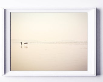 Surf Print Surfboard Wall Art Beach Decor Ocean Print Surfing Poster Surfer Photography Coastal Landscape  Tropical Decor Pale Pastel Print
