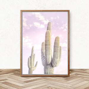 Cactus Print - Pink Wall Art, Digital Download, Pink And Green, Pastel Nursery Decor, Modern Boho Decor, Arizona Cactus Print, Desert Cacti