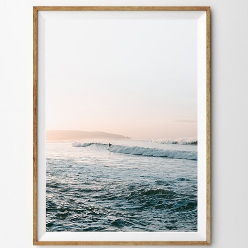 Surfing Print Ocean Wall Art Decor Boho Beach Print Beach Etsy