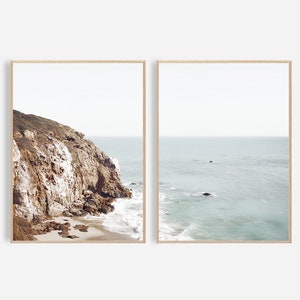 Set di 2 beach print coastal digital print, Ocean Wall Art, California Beach Print Poster, Ocean Landscape, Summer Print, Printable Wall Art
