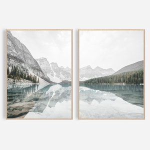 Mountain Wall Art Decor Set of 2 Mountain Prints Mountain Landscape Nature Photography Lake Poster Canadian Print Mountain Printable Art