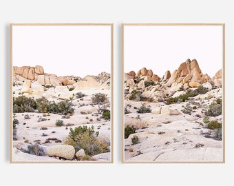 Desert Prints Desert Wall Art Joshua Print Californian Wall Art Arizona Desert Landscape Southwestern Boho Decor Set of 2 Desert Photography