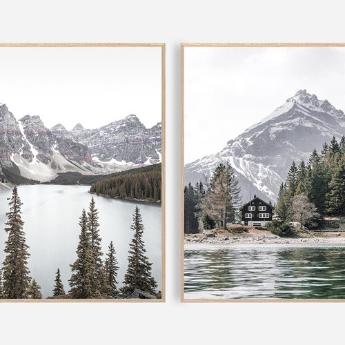 Mountain Wall Art Decor Set of 2 Mountain Landscape Wall Art Etsy