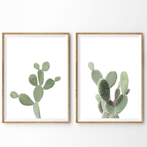 Cactus Print Cactus Wall Art Boho Decor Desert Cactus Poster Succulent Print Download Cactus Photography Printable Wall Art Set von 2 Prints