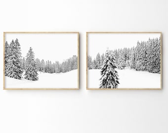 Winter Prints Set Winter Wall Art Winter Photography Landscape Print Snowy Trees Nature Landscape Wall Art Forest Print Snow Wall Art Print