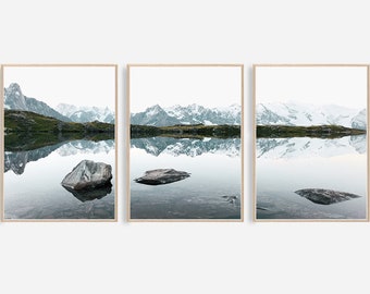 Mountain Wall Art Set of 3 Mountain Photography Landscape Print Decor Nature Photography Lake Print, Canadian Print, Mountain Printable Art