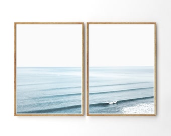 Beach Wall Art Set de 2 Beach Print Poster Ocean Wall Art Ocean Photography Ocean Waves Print Coastal Wall Art Waves Wall Decor Waves Poster