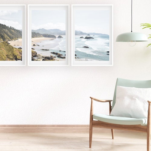 Beach Wall Art Set of Beach Print California Wall Decor Ocean Etsy