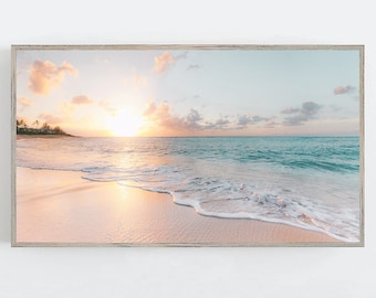 Samsung Frame TV Art, Beach Wall Art, Frame TV Art, Ocean Wall Art Photo Coastal Wall Decor, Beach Sunset Frame TV Art, Beach Art for Tv
