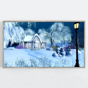 Samsung Frame TV Art Christmas Winter Landscape Digital Download Winter Christmas Snow Frame TV Art Samsung Art TV, Winter Forest Wall Art