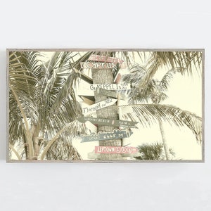 Samsung Frame TV Art Beach Tropical Wall Art Frame TV  Ocean Wall Art Photo Coastal Wall Decor Palm Trees TV Art Tropical Beach Art for Tv