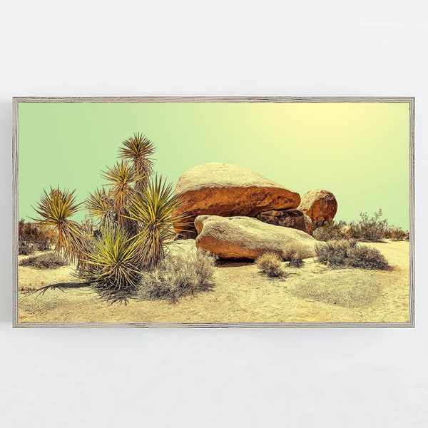 Landscape Wall Art Samsung Frame TV Art Californian TV Art, Arizona Desert Frame TV, Western Southwestern Retro Landscape Joshua Tree for Tv