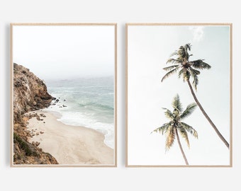 Beach Wall Art Set of Beach Print Ocean Wall Art Coastal Print California Beach Photography Set of Beach Poster Ocean Landscape Summer Print