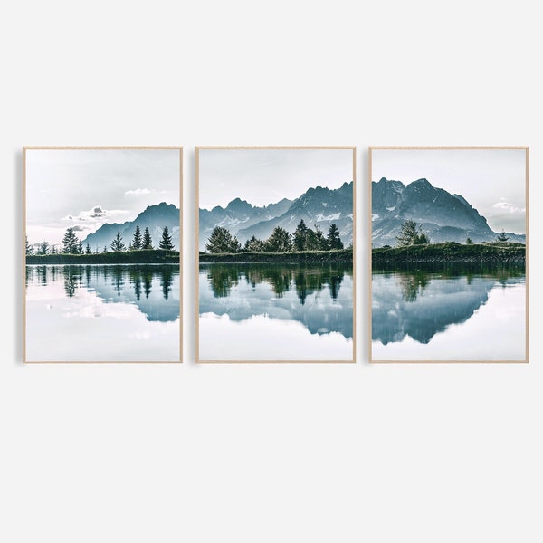 Mountain Wall Art Set of 3 Mountain Prints Decor Landscape Print Nature Print Photography Lake Print Mountains Photo Mountain Printable Art