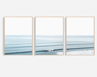 Strand Wall Art Set van 3 Oceaan Wall Art Oceaan Fotografie Oceaan Golven Print Coastal Wall Art Golven Muur Decor Golven Poster Strand Print Poster