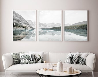 Mountain Print Mountain Wall Art Decor Set of 3 Mountain Landscape Nature Print Photo Lake Print Canadian Print Mountains Printable Wall Art