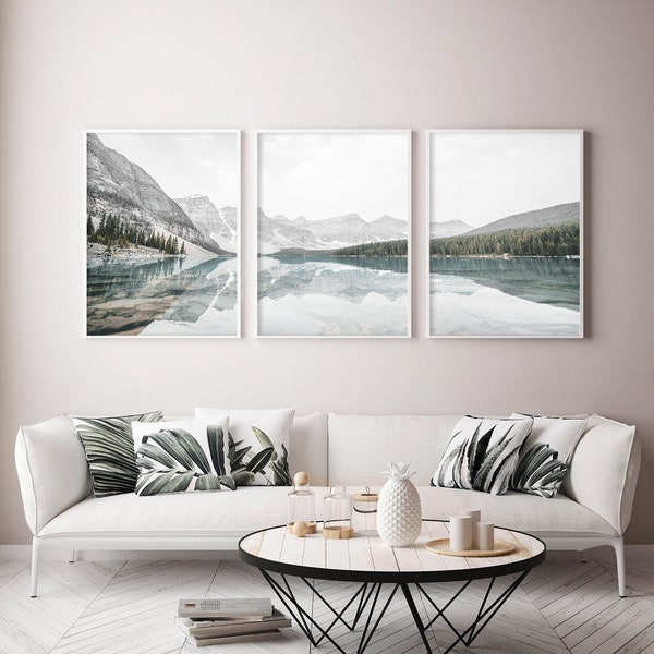 Mountain Print Mountain Wall Art Decor Ensemble de 3 Mountain Landscape Nature Print Photo Lake Print Canadian Print Mountains Printable Wall Art