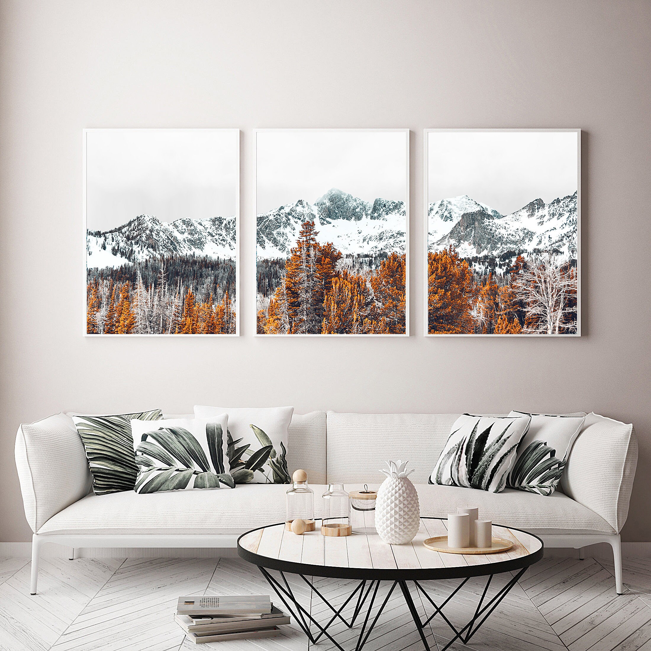Set of 3 Mountain Prints Mountain Wall Art Decor Landscape Print Nature ...