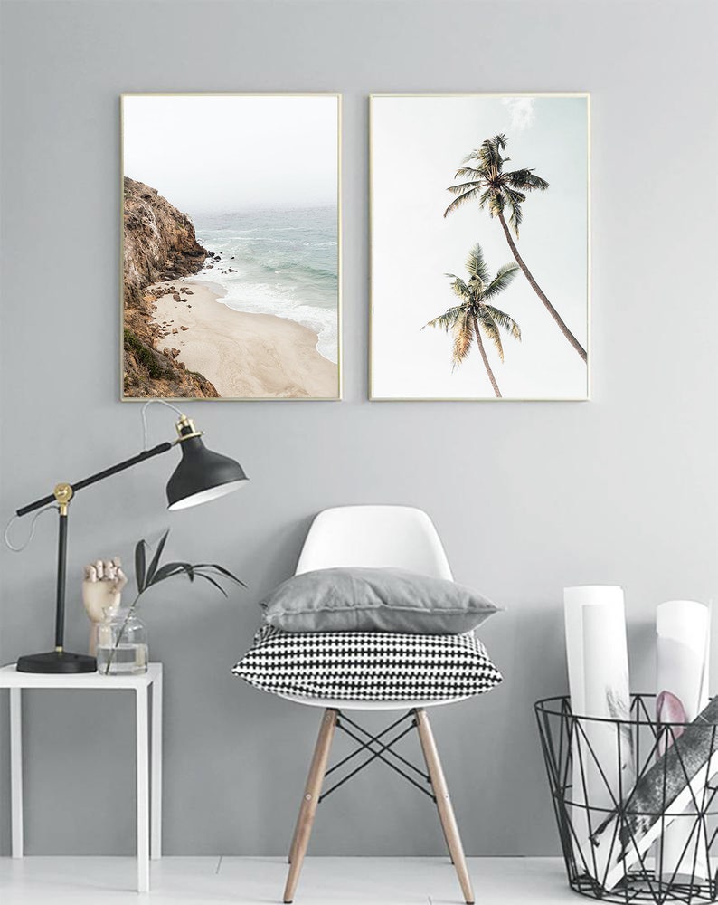 Beach Wall Art Set of Beach Print Ocean Wall Art Coastal Print Etsy