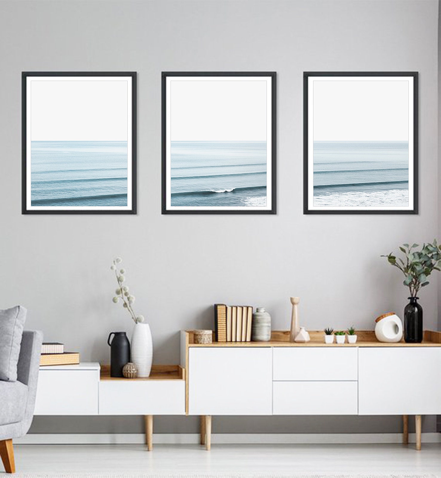 Beach Wall Art Set of 3 Ocean Wall Art Ocean Photography Ocean Etsy