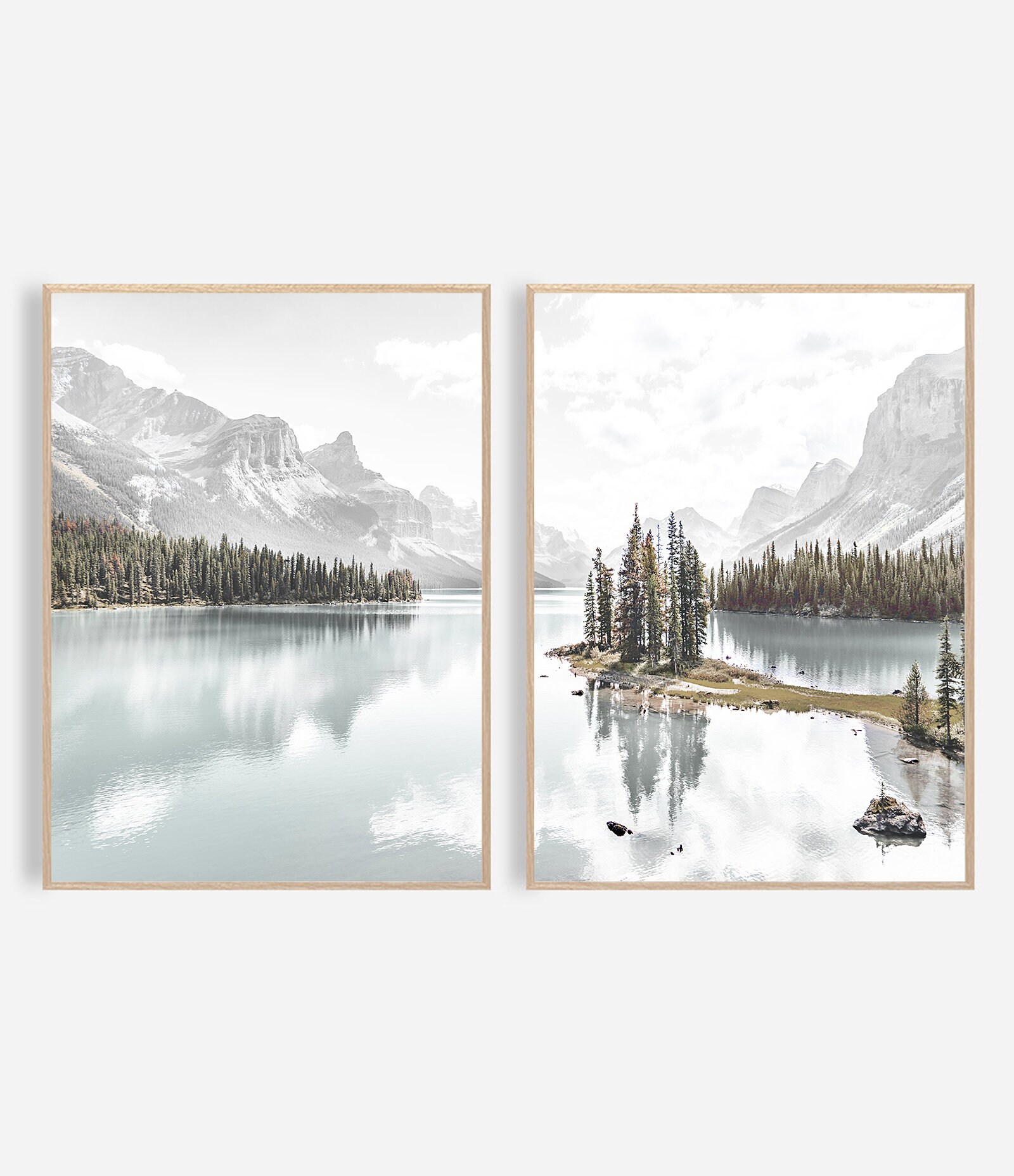 Mountain Wall Art Decor Set of 2 Mountain Landscape Wall Art Etsy