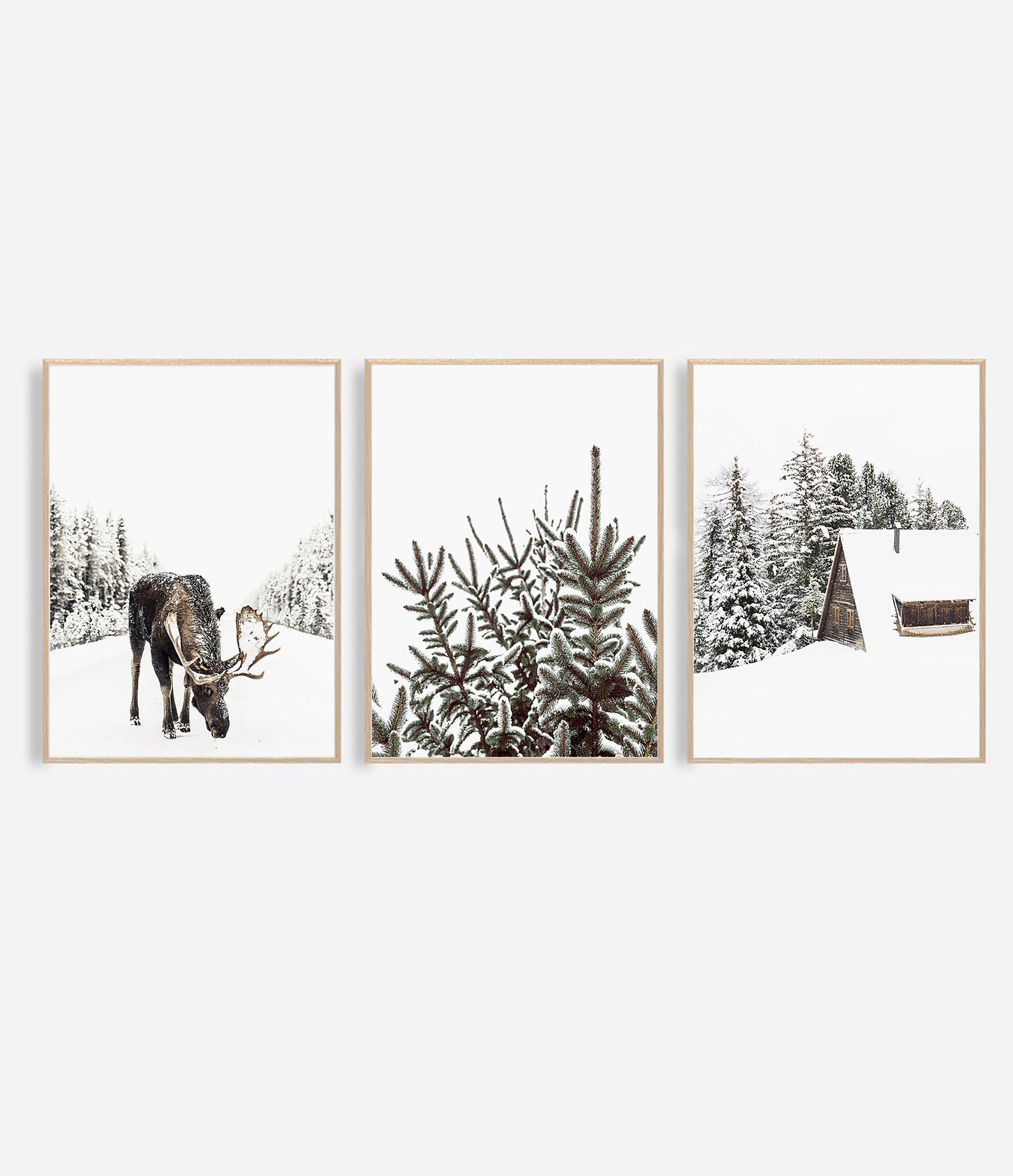 Winter Wall Art Set of Winter Prints Christmas Wall Art Decor Etsy