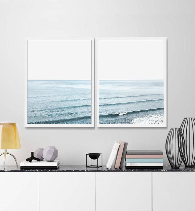 Beach Wall Art Set of 2 Beach Print Poster Ocean Wall Art Etsy