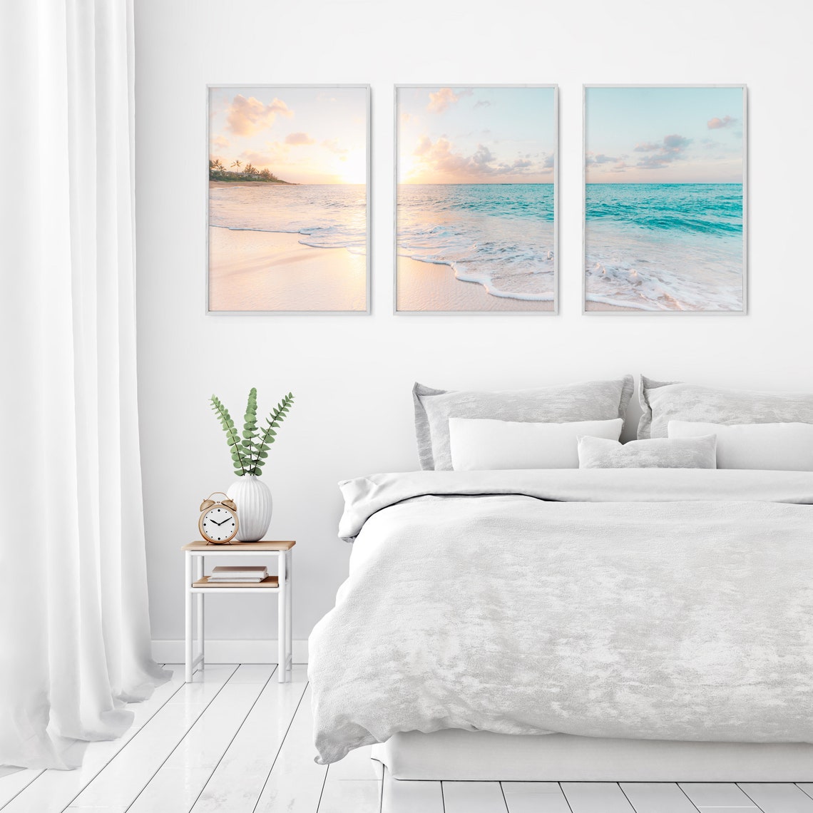 Beach Print Ocean Wall Art Beach Wall Art Set of 3 Ocean Etsy