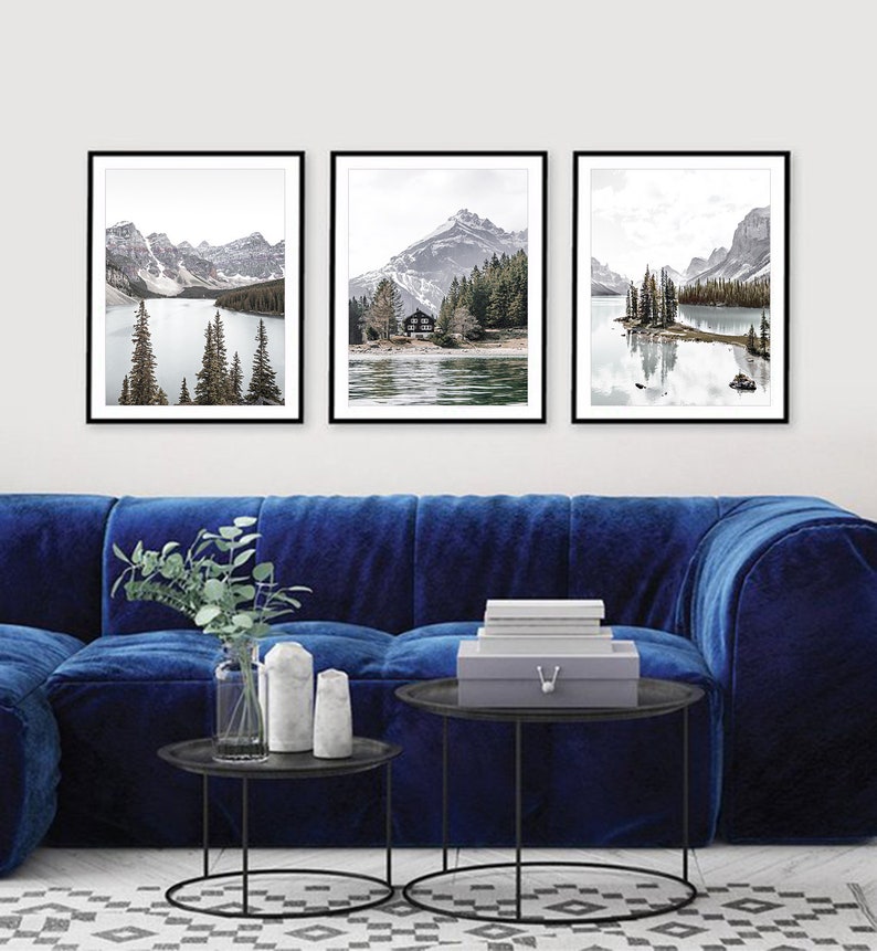 Mountain Wall Art Set of 3 Mountain Prints Decor Landscape Print Nature Print Photography Lake Print Canadian Print Mountain Printable Art image 6