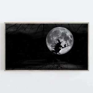 Halloween,Samsung Frame TV Art Halloween, Spooky Witch Moonlight, Frame TV Art, Samsung Frame Halloween Art, Digital Download Halloween