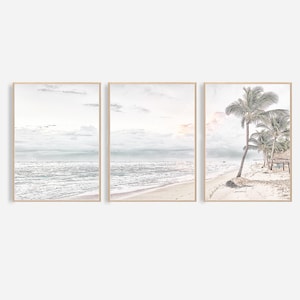 Beach Wall Art Beach Print Ocean Wall Art Coastal Print Set Palm Tree California Wall Art Beach Decor Ocean Photography Set of Ocean Prints