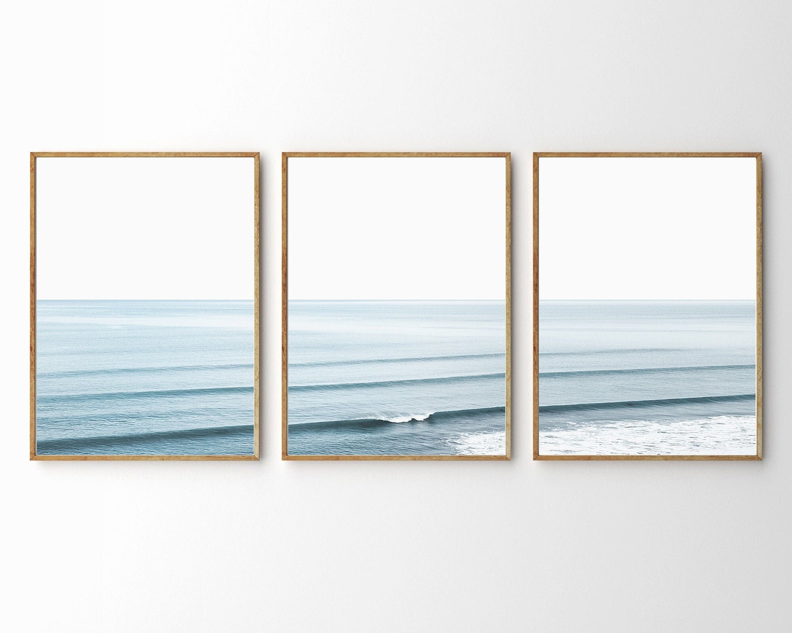 Beach Wall Art Set of 3 Ocean Wall Art Ocean Photography Ocean Etsy