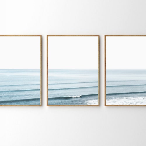 Beach Wall Art Set of 3 Ocean Wall Art Ocean Photography Ocean Etsy